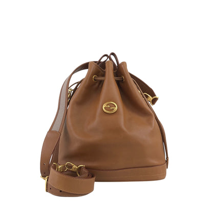 GUCCI Interlocking Drawstring Shoulder bag Brown Vintage 73zgkn