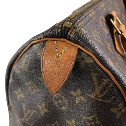 LOUIS VUITTON Monogram Small Boston bag Handbag Brown Vintage u4jnak