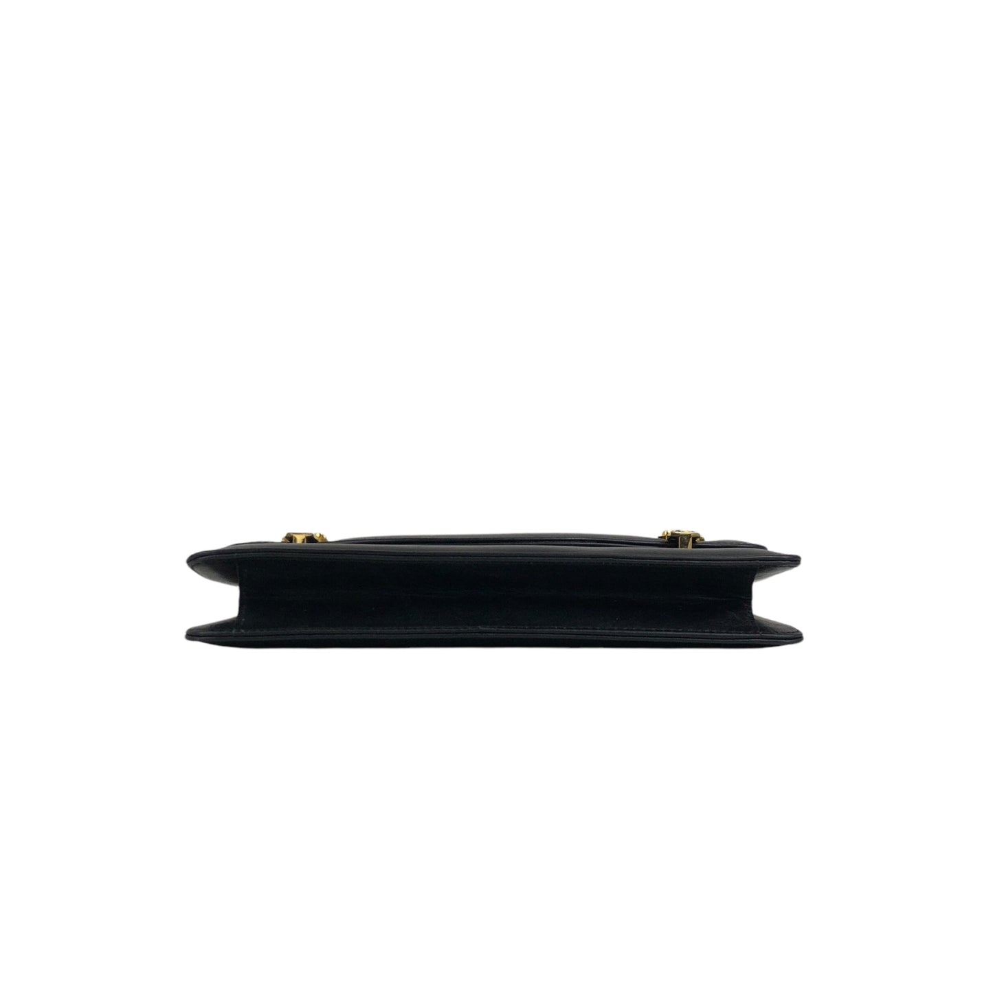 CELINE Triomphe Chain Shoulder bag Black Vintage fhwkwk