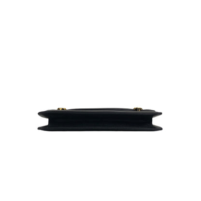 CELINE Triomphe Chain Shoulder bag Black Vintage fhwkwk