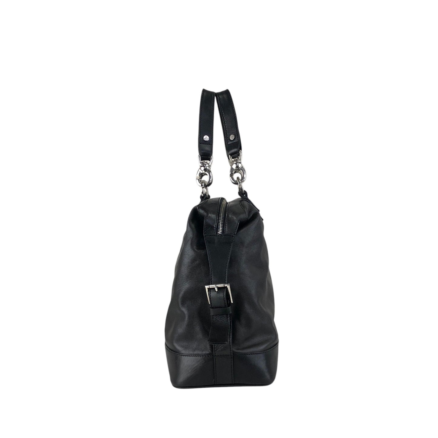 CELINE Triomphe Logo Handbag Black Vintage 5y5pjn