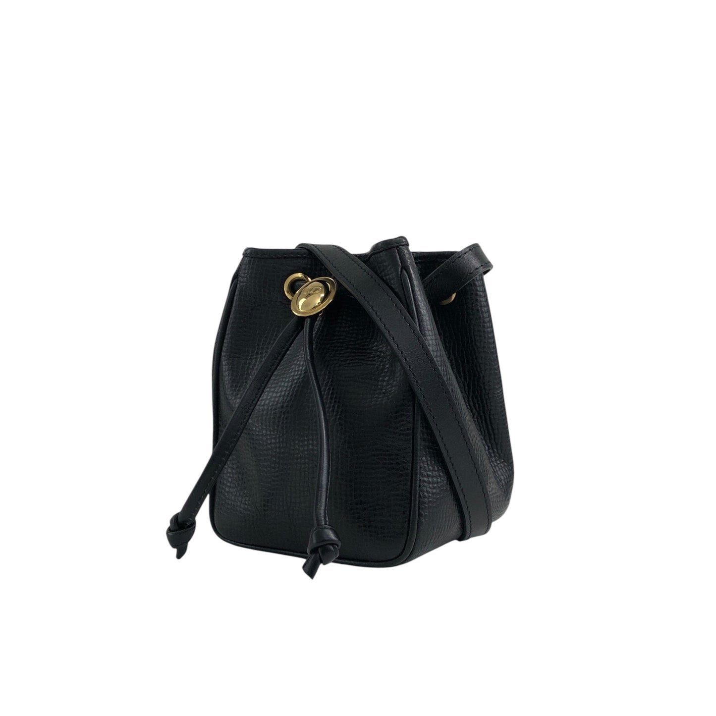 Christian Dior CD Logo Drawstring Shoulder bag Black Vintage t4tu7b