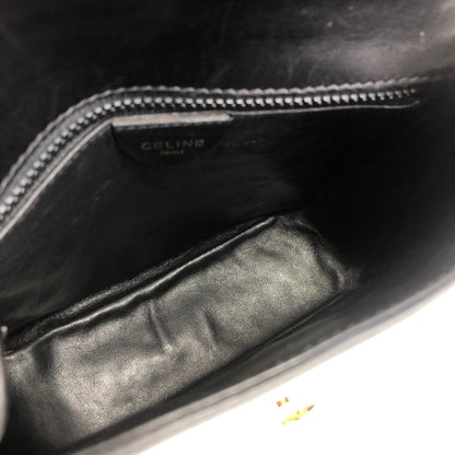 CELINE Horse Bit Shoulder bag Black Vintage h2xzmg