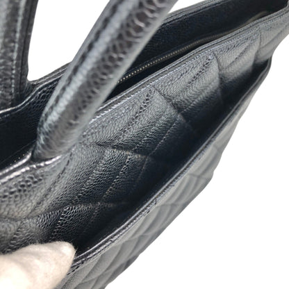 CHANEL Coco Mark Caviar Leather Handbag Black Vintage c6sifv