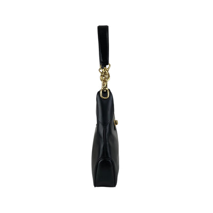 CELINE Blason Turn Lock Shoulder bag Hobobag Black Vintage re82zm