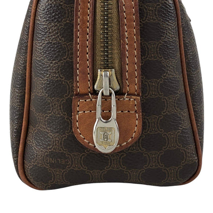 CELINE Macadam Two-way Small Boston bag Shoulder bag Brown Vintage b6a3tr