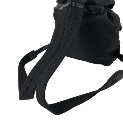 PRADA Tessuto Triangle Logo Double Pocket Backpack Black Vintage vjpnrf