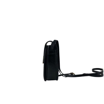 Yves Saint Laurent YSL Logo Shoulder bag Black Vintage 5hfhbh