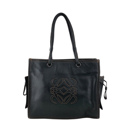 LOEWE Anagram Side Pocket Handbag Black Vintage ivzdgh