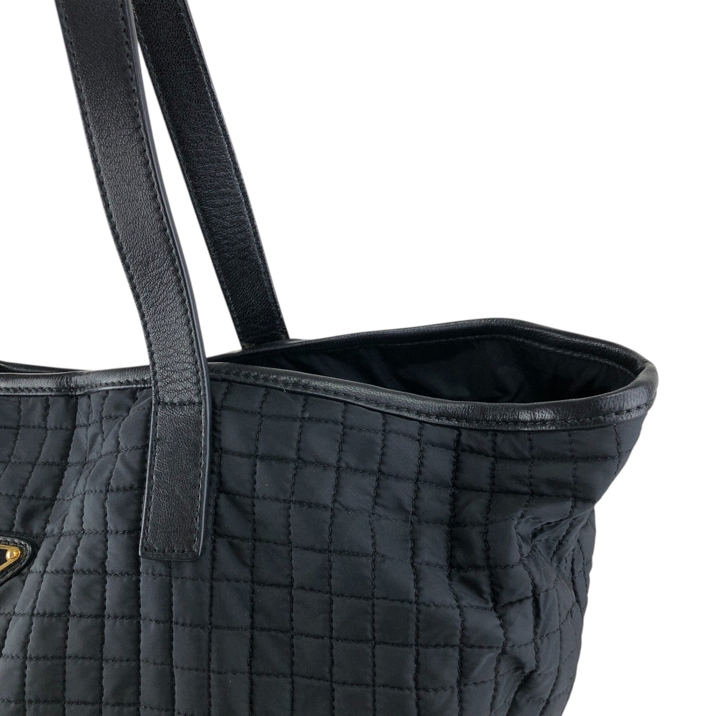 PRADA Triangle Logo Handbag Black Vintage vjh8nj