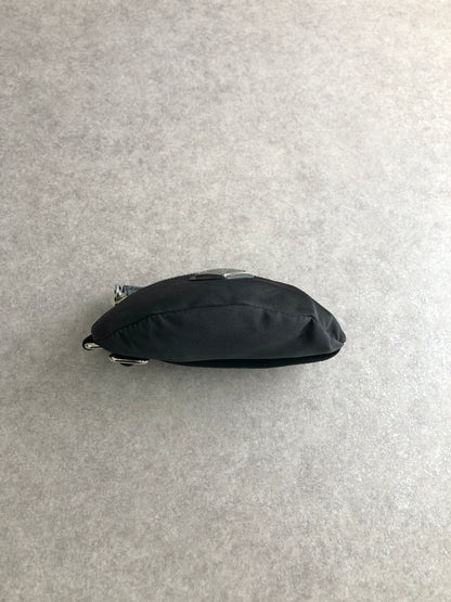 PRADA Tessuto Triangle Logo Handbag  Arm Pouch Black Vintage yhrpz7
