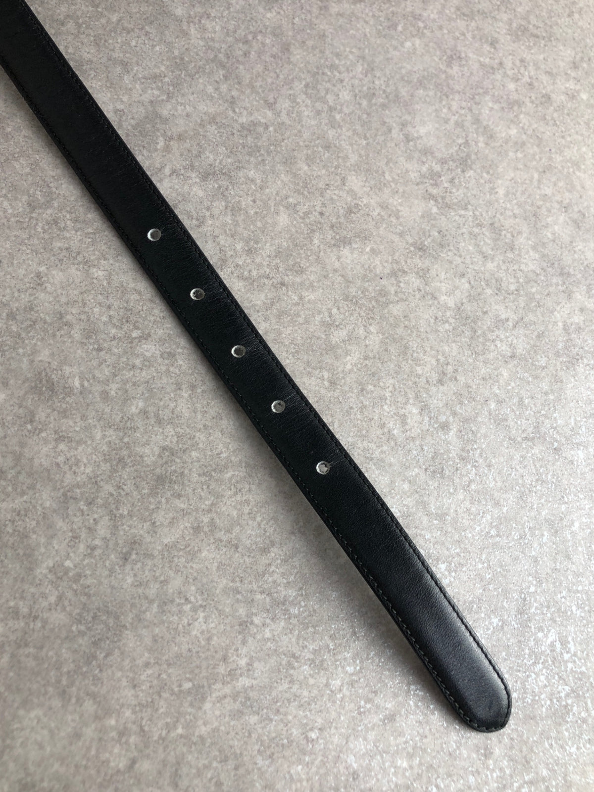 CELINE Horse Carriage Belt Black Vintage j7kdt3