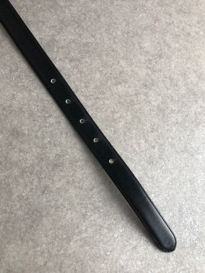 CELINE Horse Carriage Belt Black Vintage j7kdt3