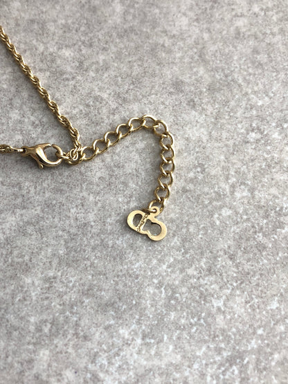 Christian Dior Necklace Earrings Gold Vintage yjh2cr