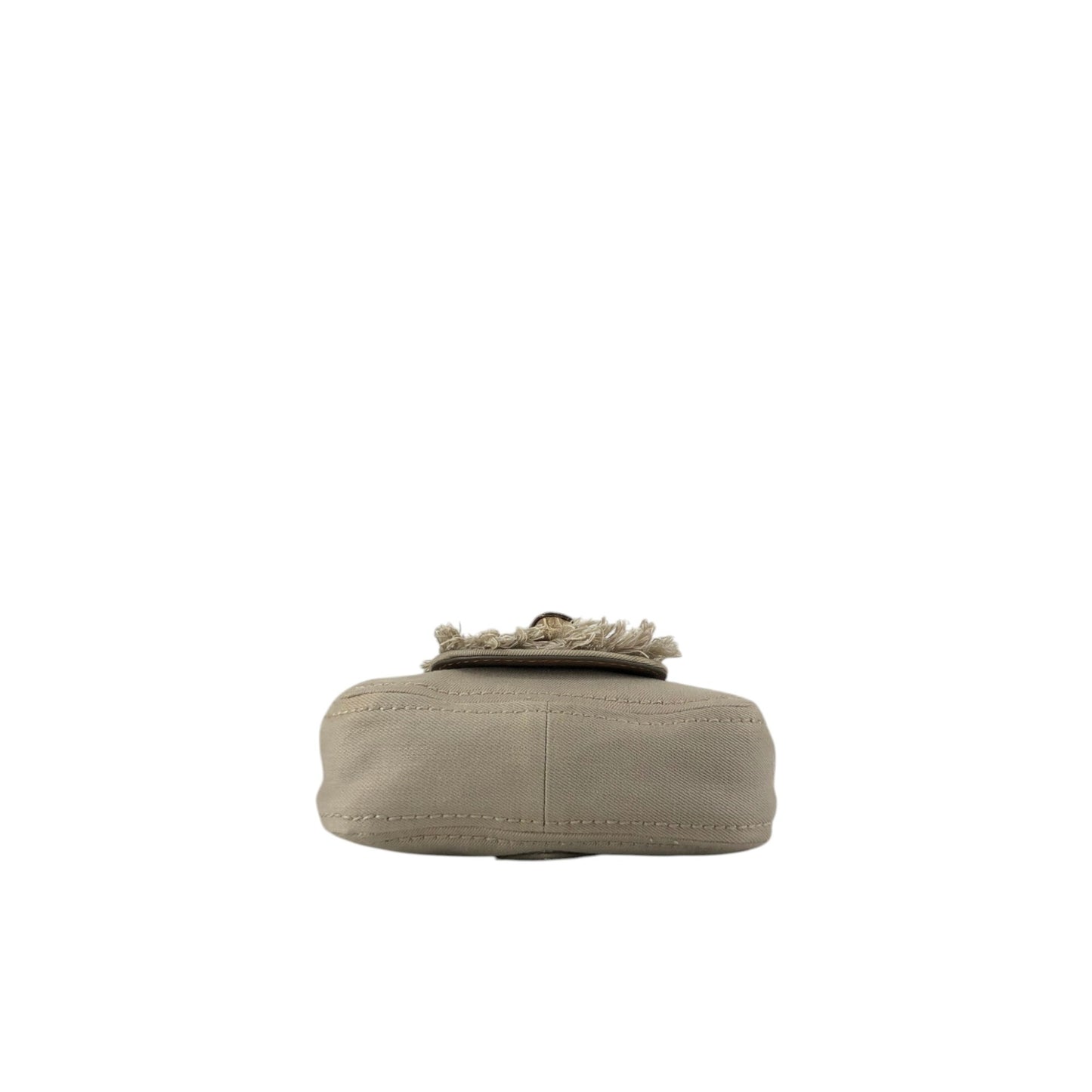 PRADA Triangle Logo Turn Lock Shoulder bag Beige Vintage hrktdk
