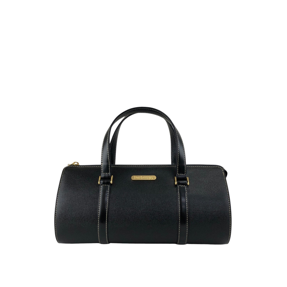 BURBERRY Logo Handbag Black Vintage vfc26w