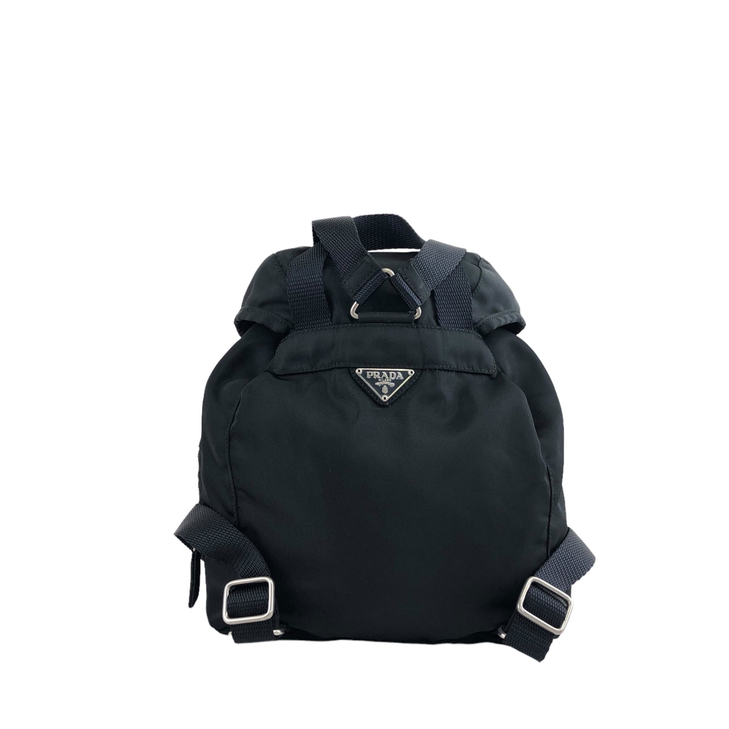 PRADA Triangle Logo Backpack Black Vintage x4kpsj