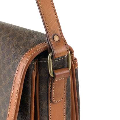 CELINE Macadam Horse Bit Shoulder bag Brown Vintage mcvths