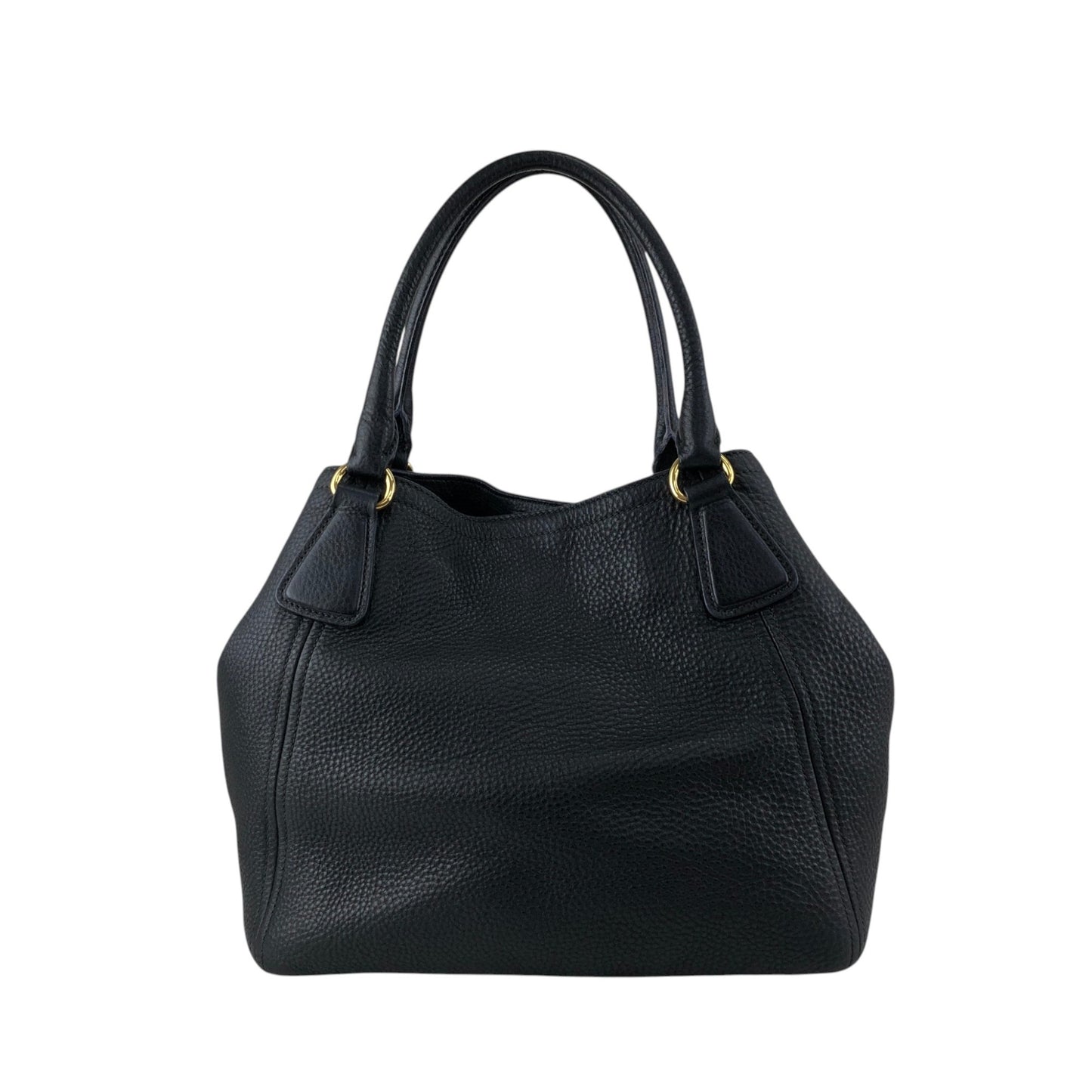 PRADA Logo Handbag Black BN2534 Vintage 6ubit3