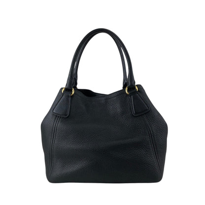 PRADA Logo Handbag Black BN2534 Vintage 6ubit3