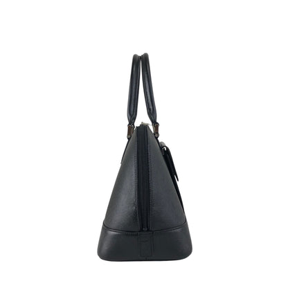 BURBERRY Logo Front Pocket Handbag Black Vintage rvwki4
