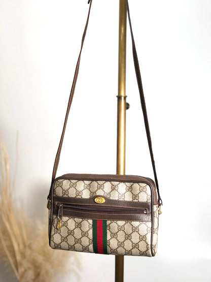 GUCCI GG Pattern Sherry Line Shoulder bag Beige Vintage 2mchac