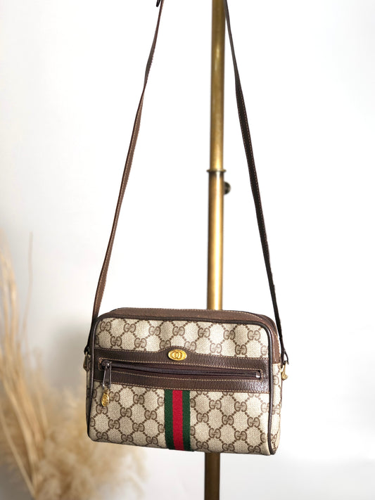 GUCCI GG Pattern Sherry Line Shoulder bag Beige Vintage 2mchac