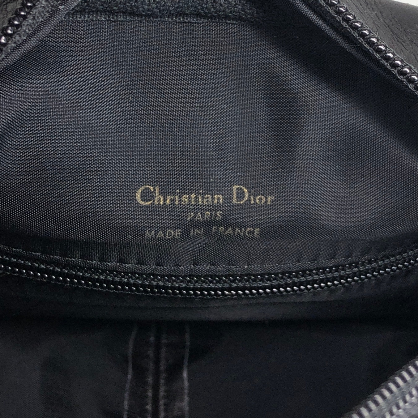 Christian Dior Logo Embossed Tassel Shoulder bag Black Vintage nvdfjx