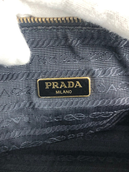 PRADA Logo Small Chain Handbag Navy Vintage vycuvh