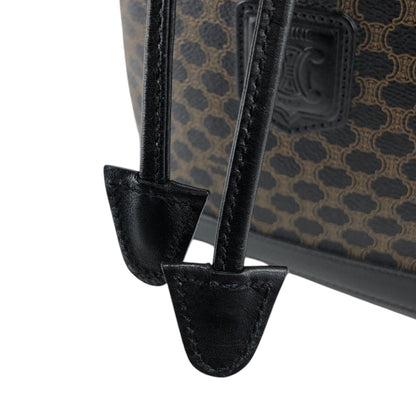 CELINE Macadam Blason Drawstring Shoulder bag Black Vintage ruunby