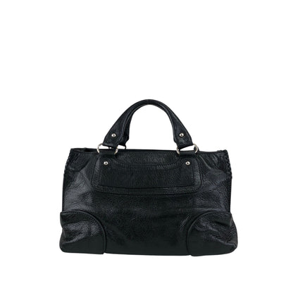 CELINE Horse Carriage Handbag Black Vintage 6m8meh