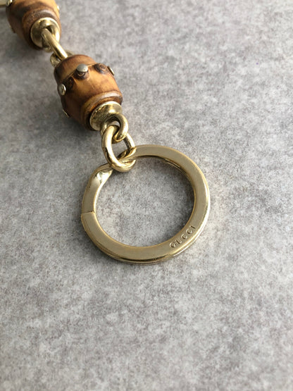 GUCCI Bamboo Key Ring Gold Vintage s6t348