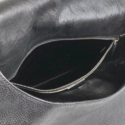 PRADA Logo Front Buckle Shoulder bag Hobobag Black Vintage m5w8bc