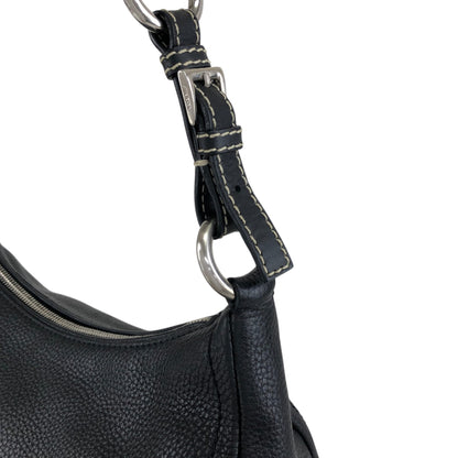 PRADA Triangle Logo Shoulder bag Hobobag Black Vintage 5at4nv