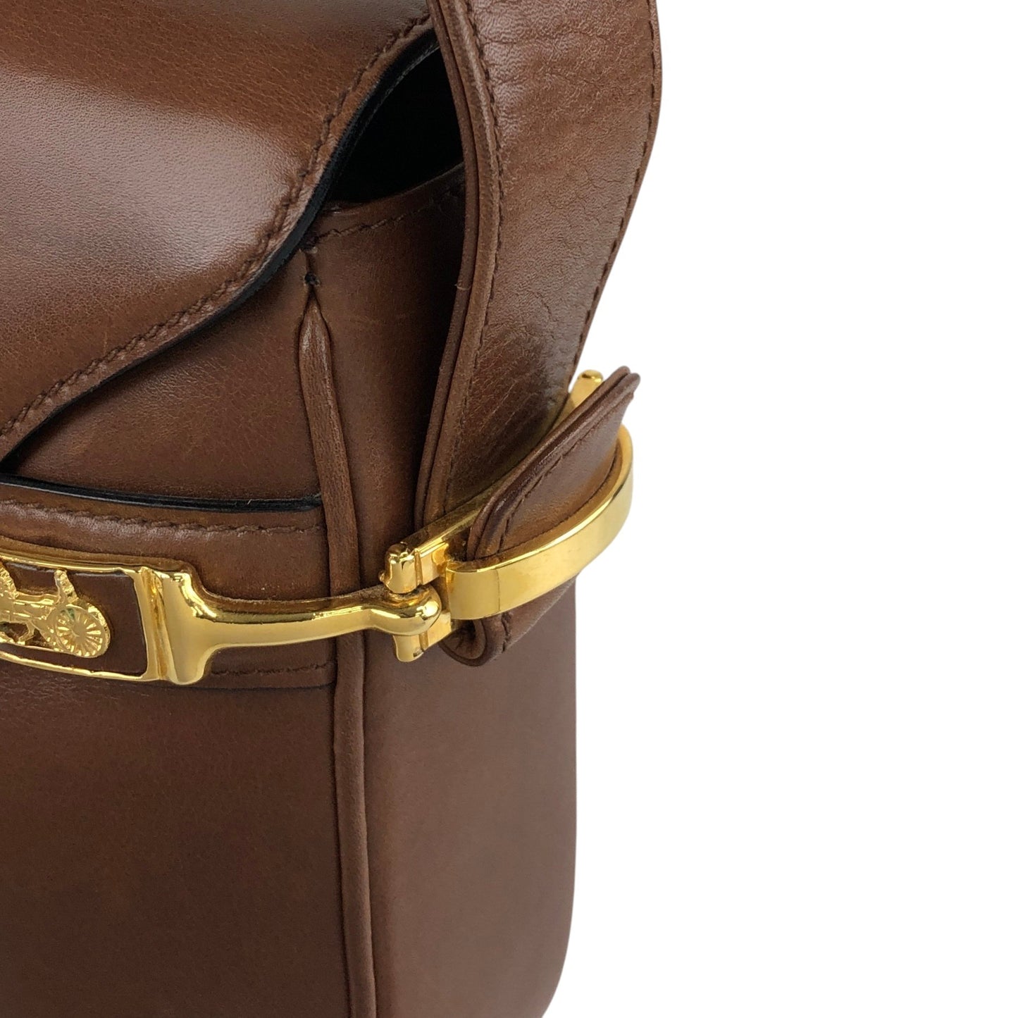 CELINE Horse Carriage Shoulder bag Brown Vintage ggiycy