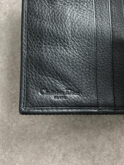 Christian Dior CD Logo Trifold Wallet Black Vintage 3wudpt
