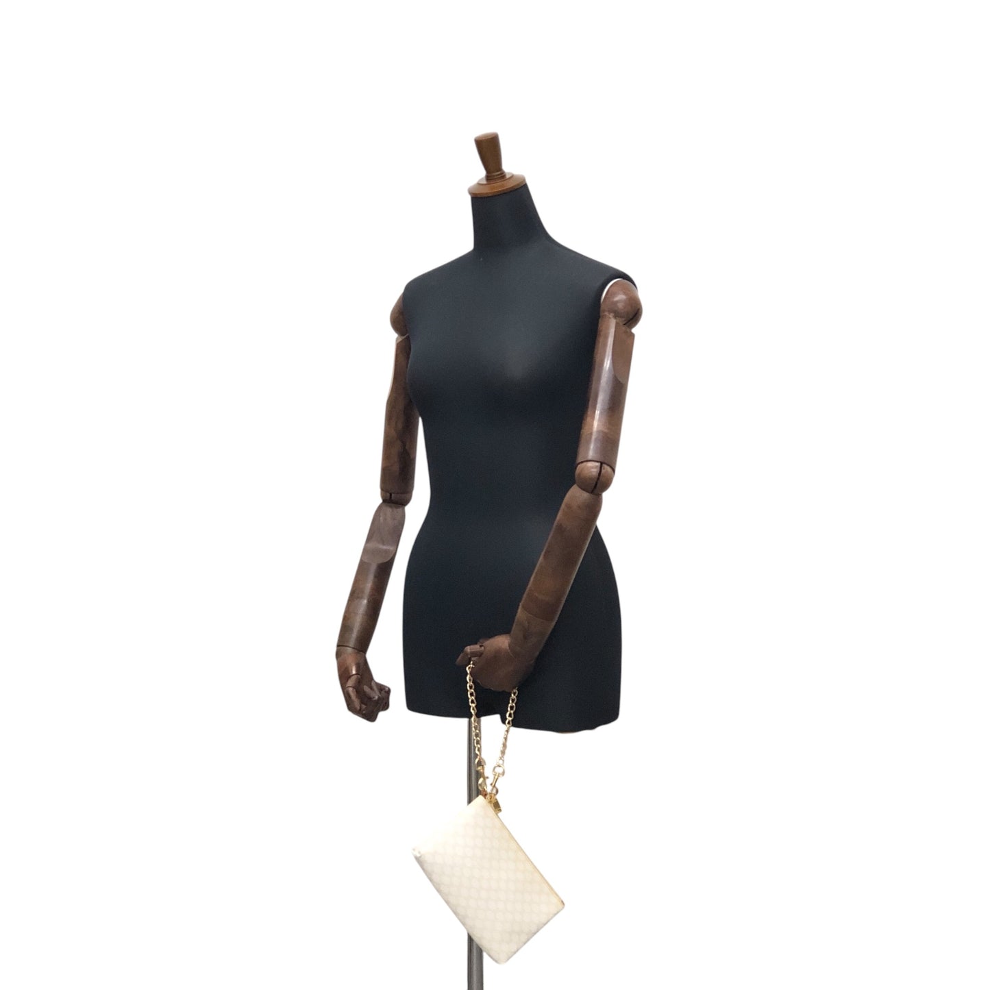 CELINE Macadam Small Handbag Pouch White Vintage e2s6ad