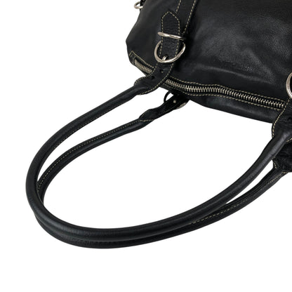 PRADA Logo Embossed Belt Handbag Black Vintage m8shz4