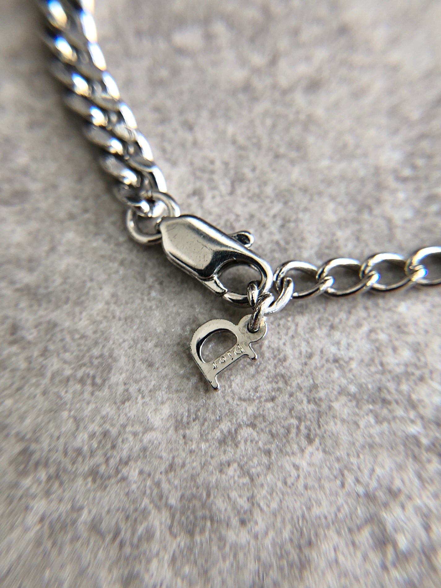Christian Dior Logo Bracelet Silver Vintage 5ysiv3