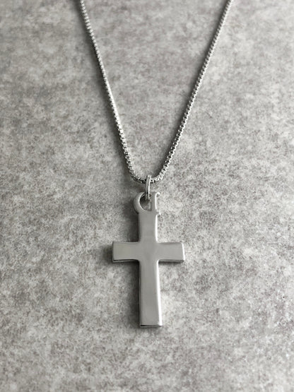 Christian Dior Cross Motif Necklace Silver Vintage 2v5a87