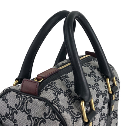 CELINE Macadam Triomphe Handbag Boston bag Gray Vintage skkab5
