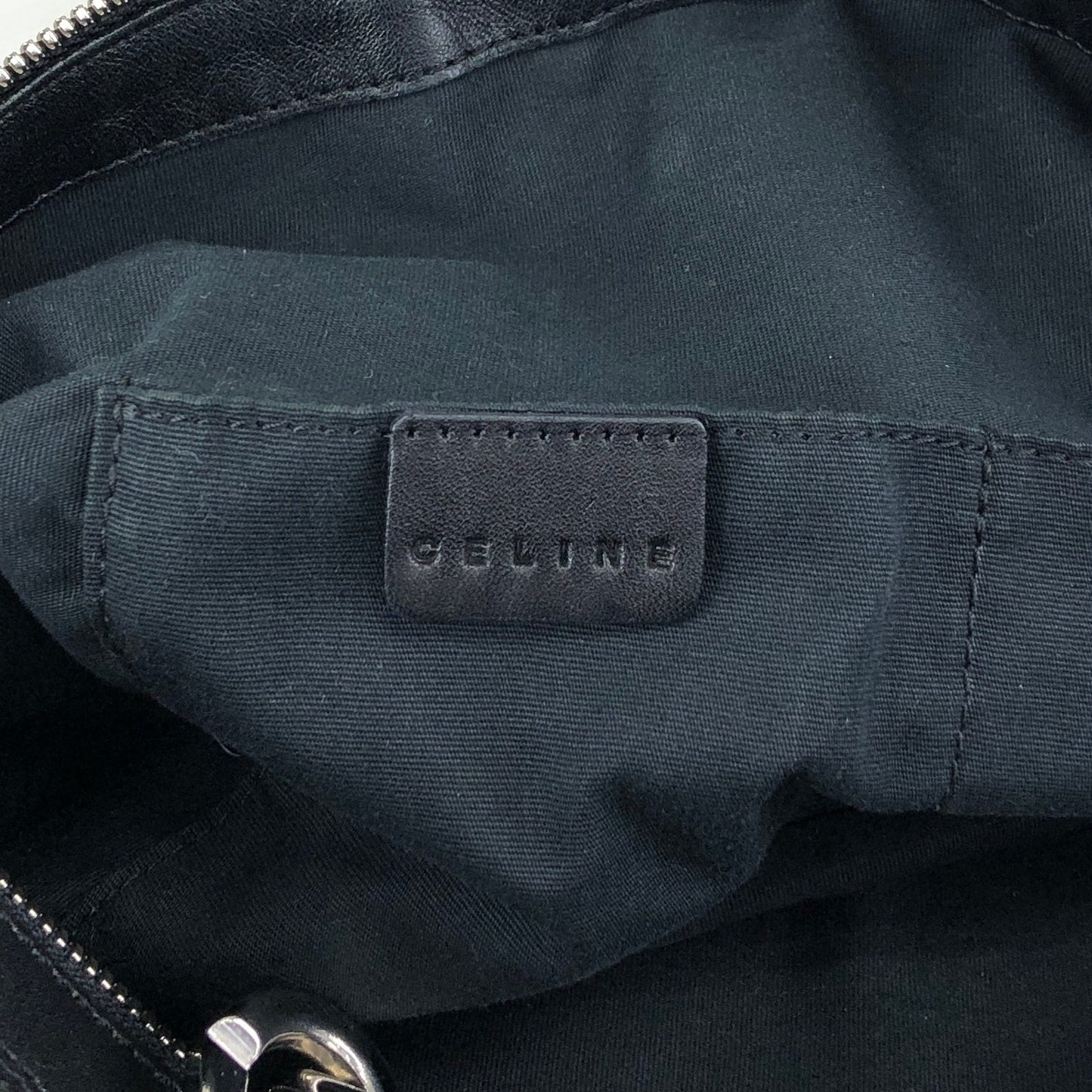 CELINE Blason Shoulder bag Black Vintage ftjas7