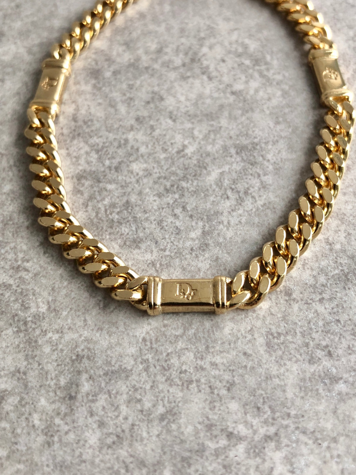 Christian Dior Logo Bracelet Gold Vintage 7y6c85