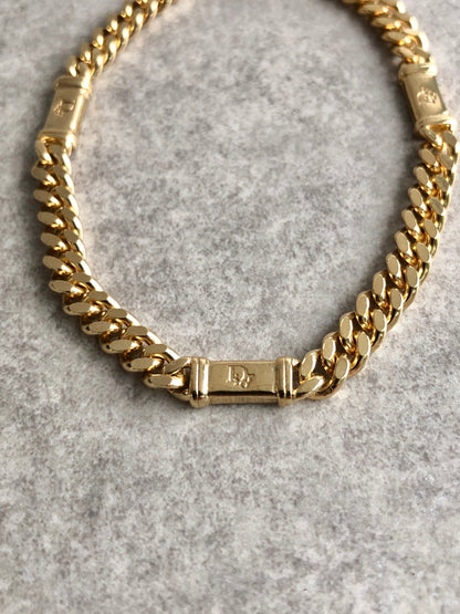 Christian Dior Logo Bracelet Gold Vintage 7y6c85