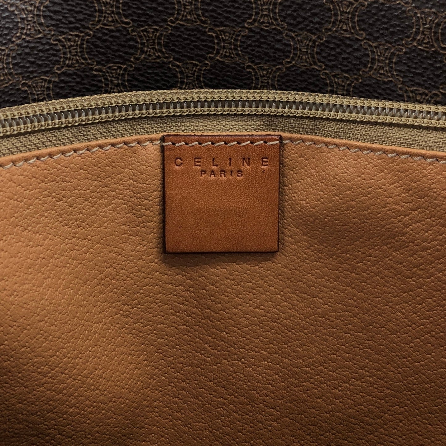 CELINE Macadam Blason Handbag Totebag Brown Vintage 6pe5na