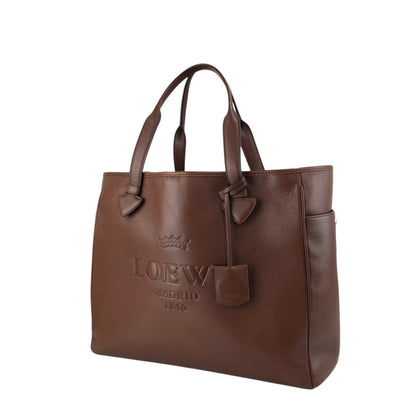 LOEWE Logo Embossed Totebag Brown Vintage 6rmryp