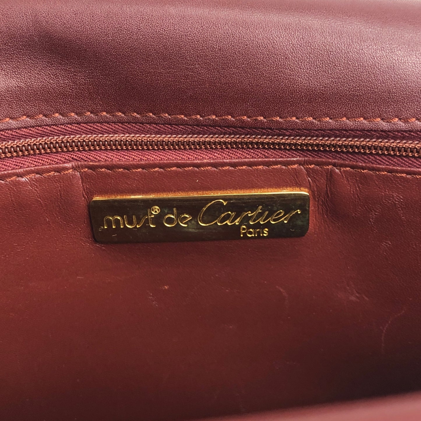 Cartier Logo Shoulder bag Bordeaux Vintage vdfkzv