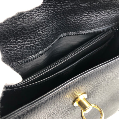 CELINE Gancini Handbag Black Vintage b8e6px
