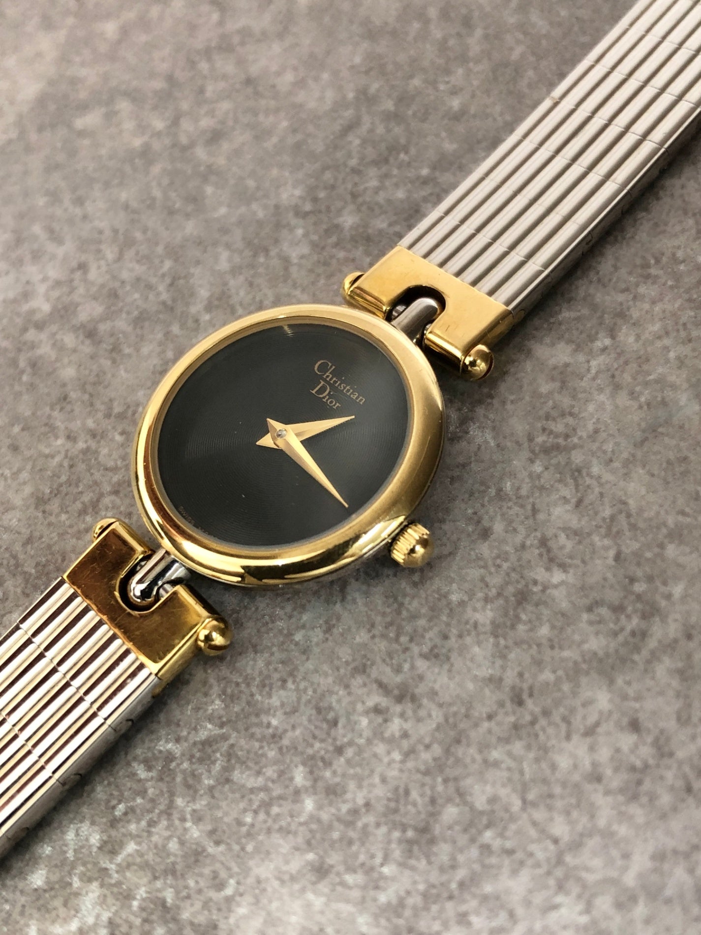 Christian Dior Quartz Watch Silver×Gold 3025 Vintage irm46k