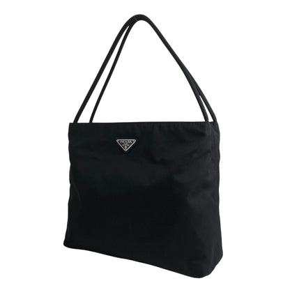 PRADA Triangle Logo Shoulder bag Black Vintage cdactr